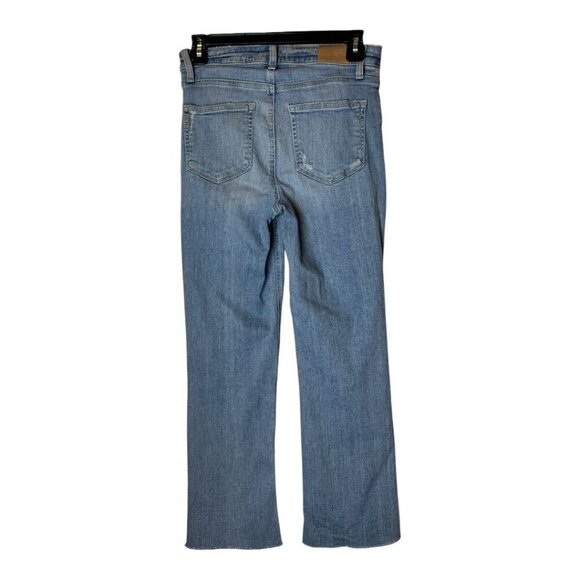 Paige Jeans Women 27 Blue Light Wash‎ Denim Distressed Atley Ankle Flare Leg - Picture 3 of 11